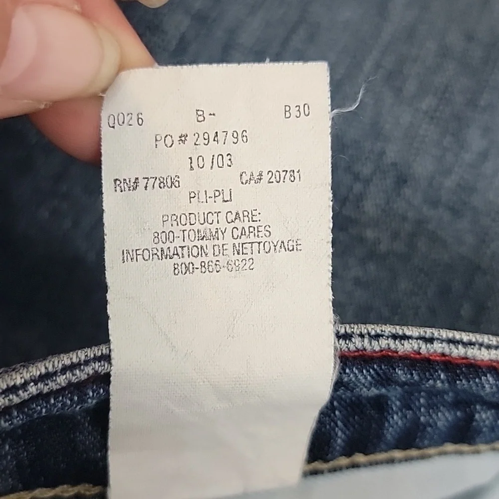 Tommy Hilfiger Split Denim Capris size 10 Relaxed Baggy Vintage Y2K